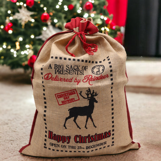 Delivered By Reindeer - Christmas Sack