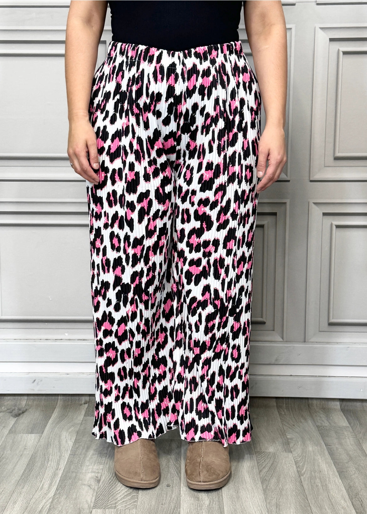 Multi Print Super Stretchy Pleated Trousers - By Lucy Sparks