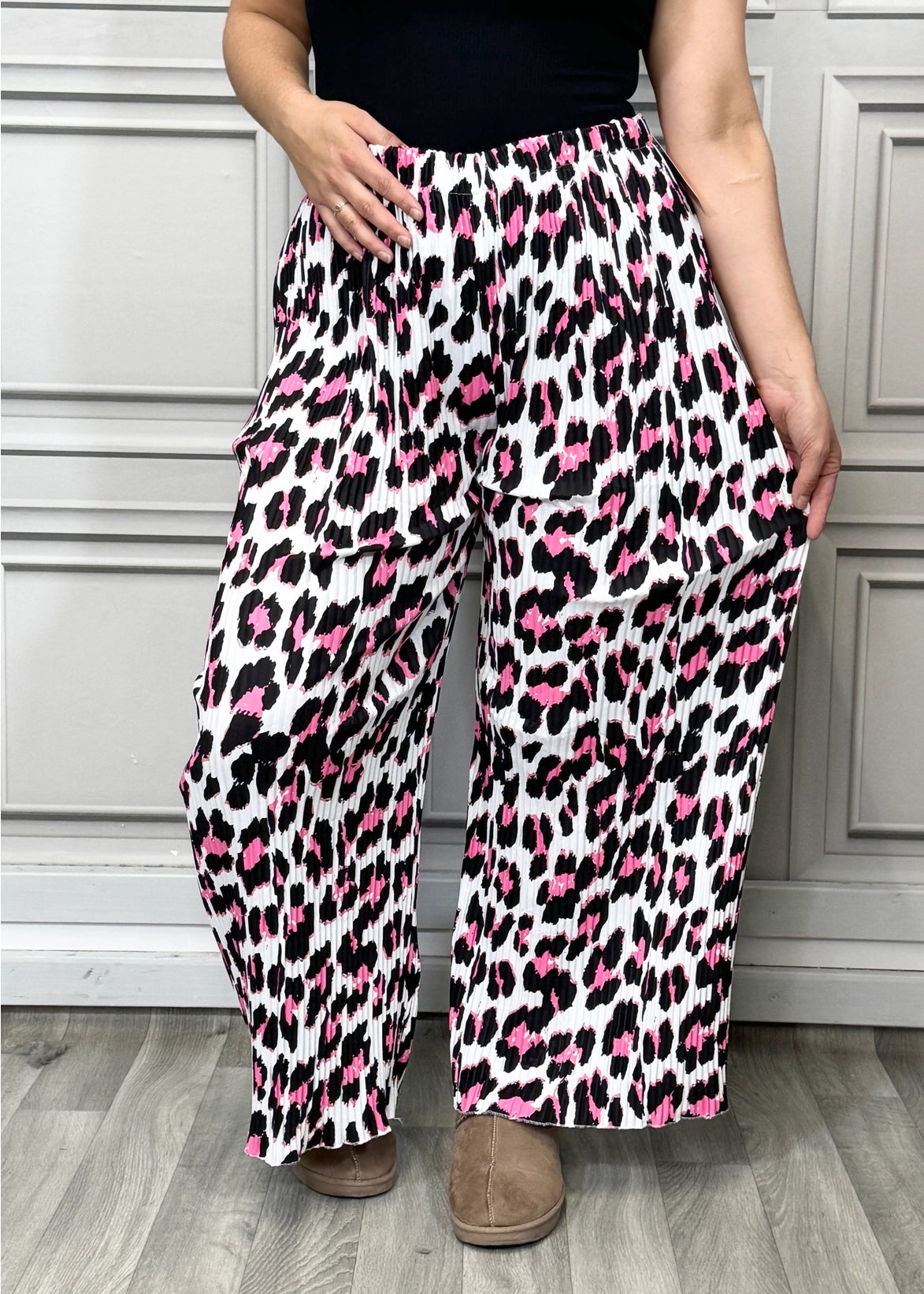 Multi Print Super Stretchy Pleated Trousers - By Lucy Sparks